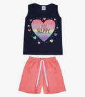 Conjunto Infantil Menina Regata E Short Viston Azul