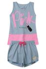 Conjunto Infantil Menina Regata Pink Power