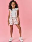 Conjunto Infantil Menina Tutti-Frutti Blusa E Short Natural Mundo Cinti