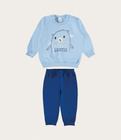 Conjunto infantil menino abraços em moletom malwee kids azul claro