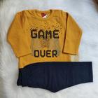 Conjunto infantil menino blusa e calça em moletom game