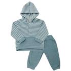 Conjunto Infantil Menino Blusa Listrada com Capuz e Calça