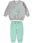 Conjunto infantil menino blusão+calça moletom invasão robos