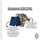 Conjunto Infantil Menino Camisa Floral e Bermuda