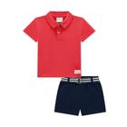 Conjunto Infantil Menino Camisa Polo/Bermuda Sarja Luc.Boo