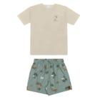 Conjunto Infantil Menino Camiseta/Bermuda Bege Jipe Alakazoo