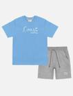 Conjunto Infantil Menino Camiseta Coast E Bermuda Azul Divertto