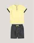 Conjunto Infantil Menino Camiseta Com Botões e Bermuda Malwee Kids