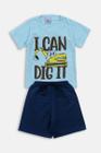 Conjunto Infantil Menino Camiseta com PC e Short Marinho - Destak