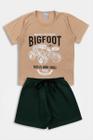 Conjunto Infantil Menino Camiseta de Carro e Short Verde - Destak