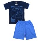 Conjunto Infantil Menino Camiseta Dinossauro Rex e Bermuda