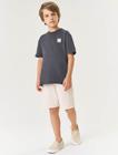 Conjunto Infantil Menino Camiseta E Bermuda Com Estampa Costas Chumbo E Off White Divertto