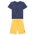 Conjunto Infantil Menino Camiseta Malha/Bermuda Onda Marinha