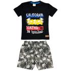 Conjunto Infantil Menino Curto Preto California Verão Cacau Kids