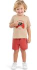 Conjunto Infantil Menino Elian Camiseta Bordadaa em Lantejoulas Reversiveis e Bermuda