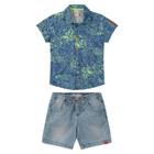 Conjunto Infantil Menino Polo E Bermuda Jeans Carinhoso Kids - MALWEE