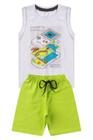 Conjunto Infantil Menino Regata Video Game - Branco