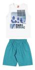 Conjunto Infantil Menino Short+camiseta Branco Elian 4 Ao 14