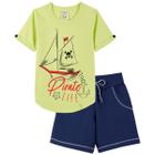 Conjunto Infantil Menino Short Camiseta Pirata Tamanh 1 Ao 3