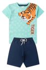 Conjunto Infantil Menino - Tiger - Verde Água e Azul Marinho