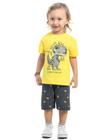 Conjunto Infantil Menino Verão. Camiseta e Bermuda Moletom Leve, Dinossauro, 2 peças - Kamylus