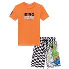 Conjunto Infantil Menino Verão de Camiseta em Meia Malha e Bermuda em Nylon Ergonomic com Elastano - Luc.boo