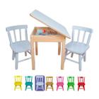 Conjunto Infantil Mesa 2 Cadeiras Madeira Resistente Didática Educativa para Atividades Menina Menino