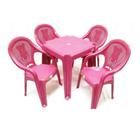 Conjunto Infantil Mesa E 4 Cadeiras Antares Rosa Kit 03 Jogo