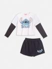 Conjunto Infantil Momi Shorts Saia e Blusa Stitch