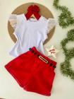 Conjunto infantil natal vermelho - com cinto