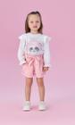Conjunto Infantil Petit Cherie Inverno Com Shorts Rosa e Blusa Panda