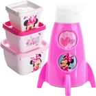 Conjunto Infantil Porta Lanche Minnie Rosa 4 Itens Plasutil