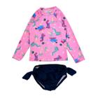 Conjunto Infantil Proteção Solar Uv Praia Blusa Maiô Biquíni