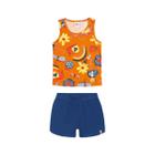 Conjunto Infantil Regata Short Flores Animais Menina Elian