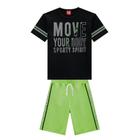 Conjunto Infantil Roupa Menino Camiseta Estampa Move + Bermuda Move Your Body Kyly