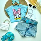 Conjunto infantil short mais cropped blogueirinha Do 4 ao 12