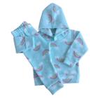 Conjunto Infantil Soft Estampado com Capuz Inverno Unissex 1/2/3 Anos