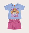 Conjunto infantil verão licenciado patrulha canina malwee kids menina 4-6-8