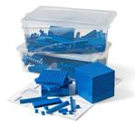 Conjunto Interlox de plástico azul Base Ten Blocks hand2mind de 322