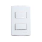 Conjunto Interruptor Simples Duplo Branco Siena 6521 Alumbra