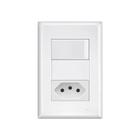 Conjunto Interruptor Simples e 1 Tomada 2P+T 20A - Fame Branco