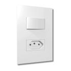 Conjunto Interruptor Simples E Tomada 10a 4x2 Branco Satin - B.lux