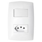 Conjunto Interruptor Simples + Tomada 20A 4X2 - Branco