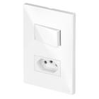 Conjunto Interruptor Simples + Tomada 20a 4x2 Recta Branco