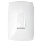 Conjunto Interruptor Simples Vertical 4X2 - Blux Home Branco