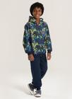 Conjunto Inverno Menino Marinho Jaqueta com Capuz e Calça em Moletom Dino