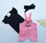 Conjunto It Malia Bebe Menina 3 Pçs Body Short e Tiara