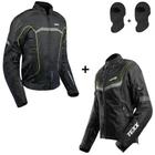 Conjunto Jaqueta Casal Motoqueiro Viagem Texx Strike Preta