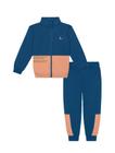 Conjunto Jaqueta E Calça Color Block Azul E Bege Abrange
