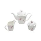 Conjunto Jogo 3 Peças Café Porcelana Borboletas